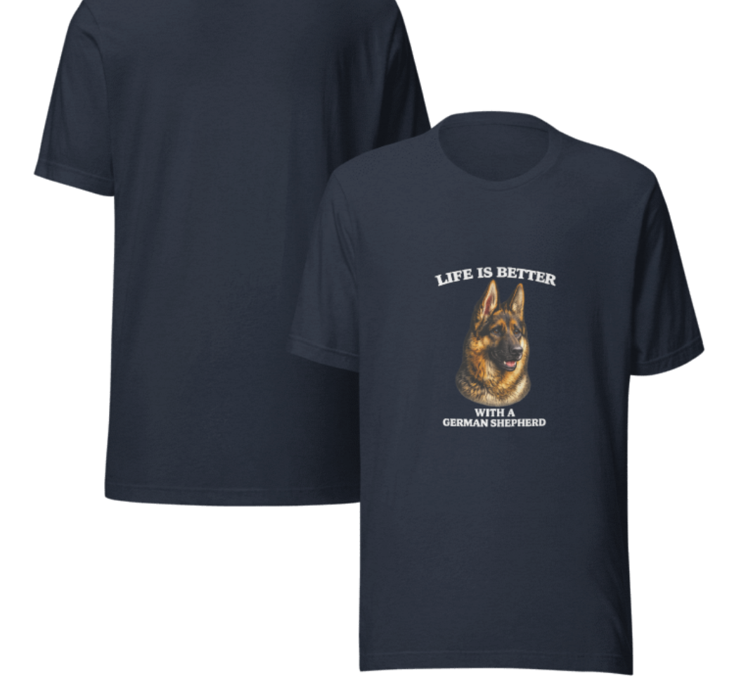 German Shepherd Premium Adult T-Shirt | Life Is Better With A German Shepherd
